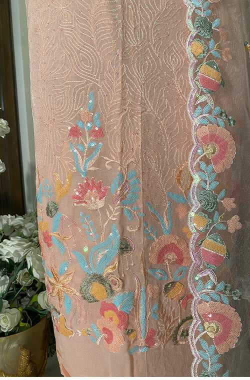 Pink Elegance Ensemble in Chanderi